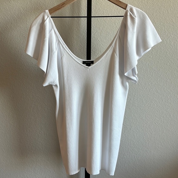 Halogen Flutter Sleeve Ribbed Sweater - Picture 2 of 8